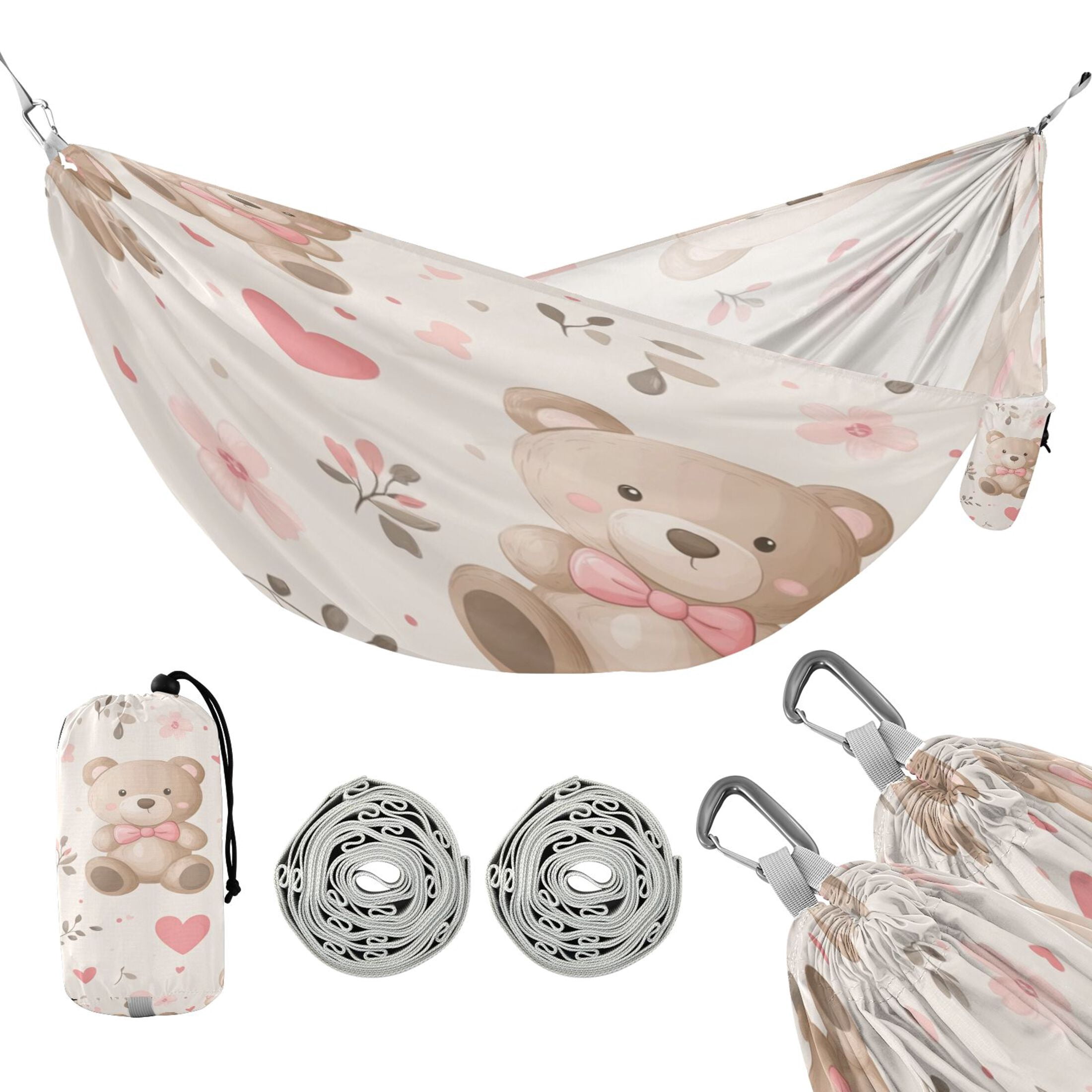 Hammock Camping Hammock Nylon Portable Hammock Travel Camping Hammock Super Cute Brown Bear