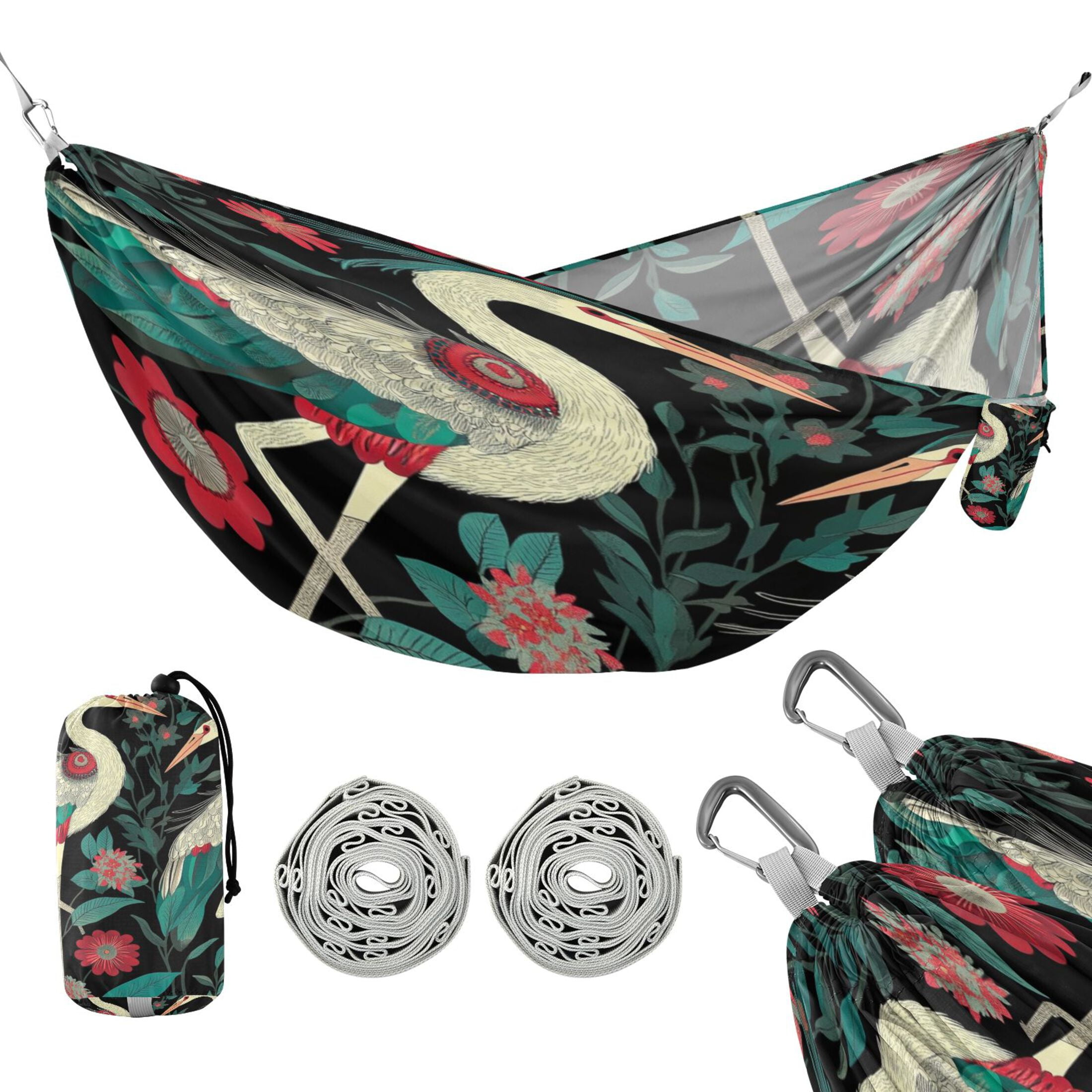 Hammock Camping Hammock Nylon Portable Hammock Travel Camping Hammock Two Cranes