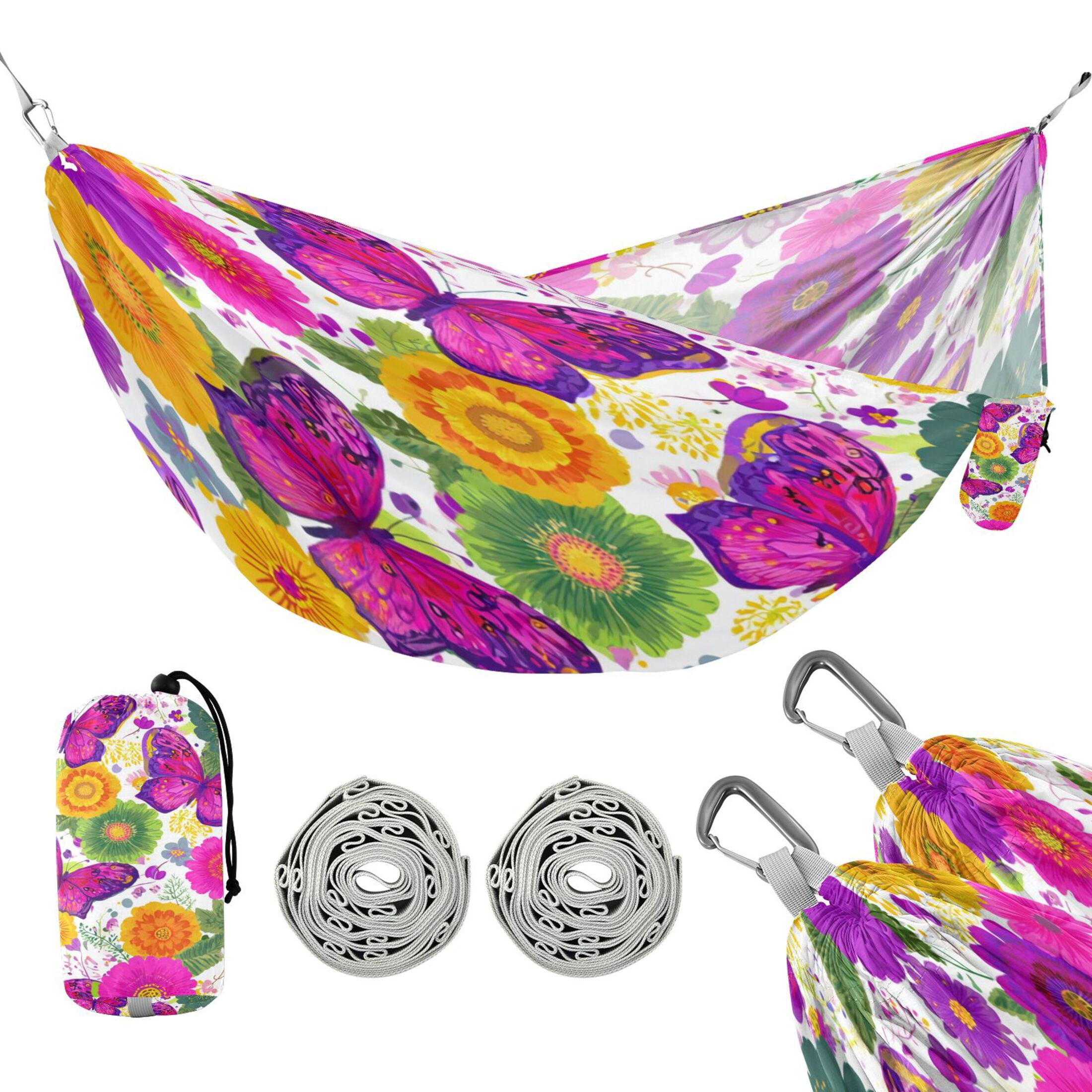 Hammock Camping Hammock Nylon Portable Hammock Travel Camping Hammock Vibrant Butterflies