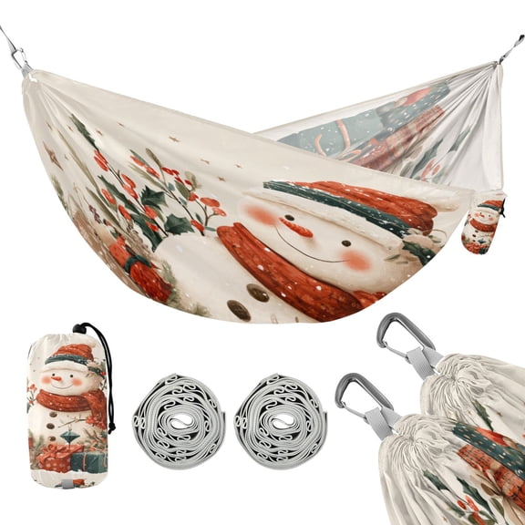Hammock Camping Hammock Nylon Portable Hammock Travel Camping Hammock Warm Christmas Snow Man