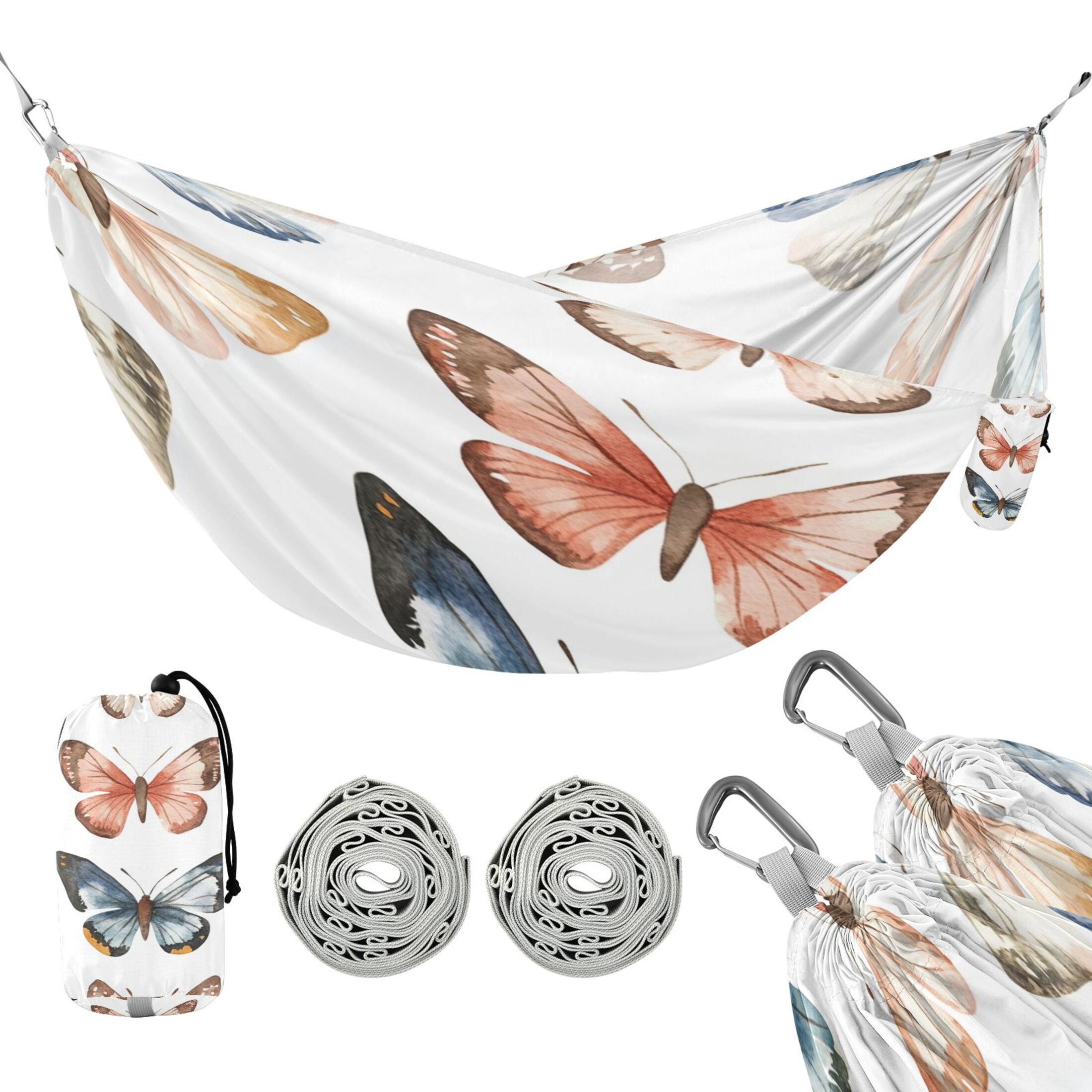 Hammock Camping Hammock Nylon Portable Hammock Travel Camping Hammock Watercolor Beautiful Butterfly