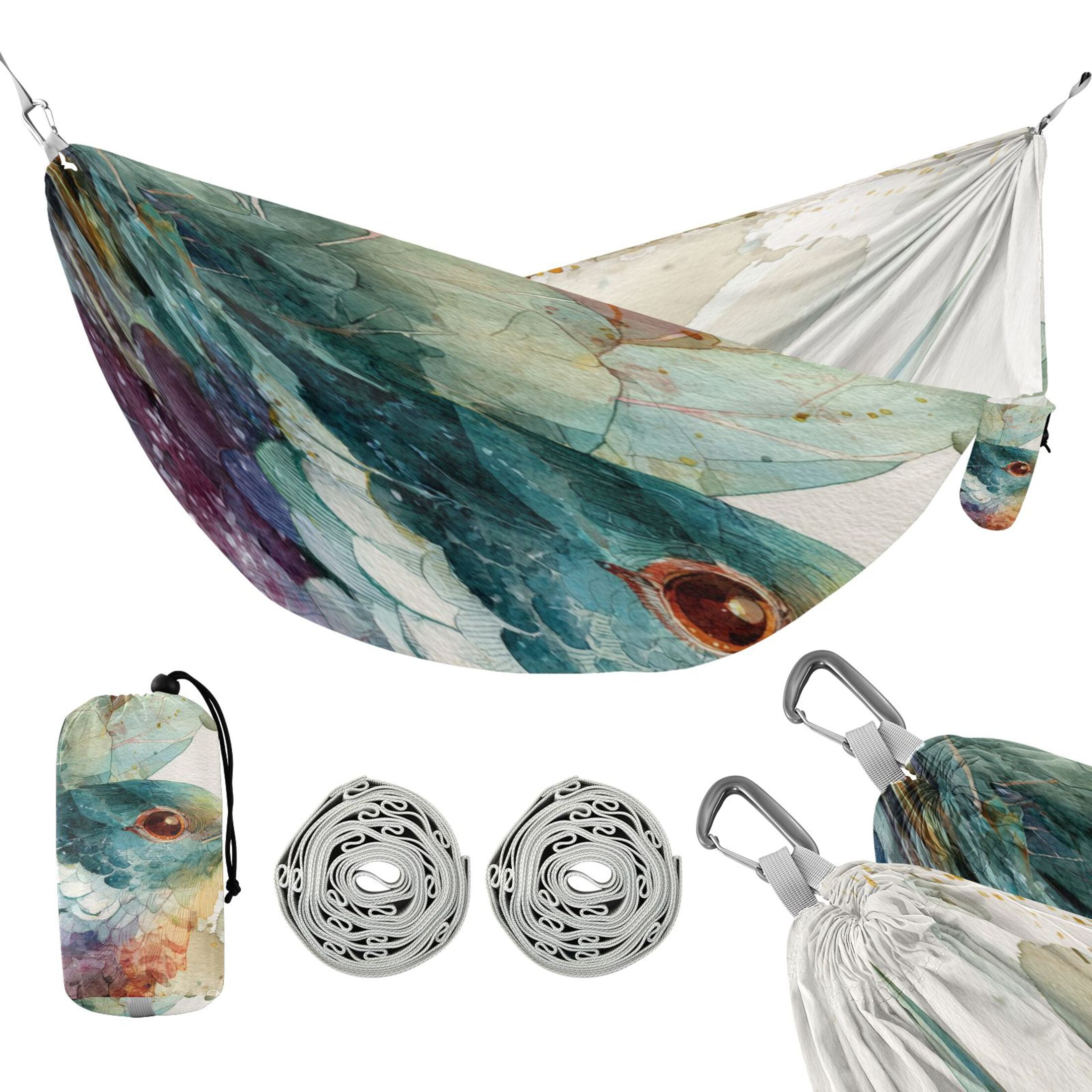Hammock Camping Hammock Nylon Portable Hammock Travel Camping Hammock Watercolor Blue Bird