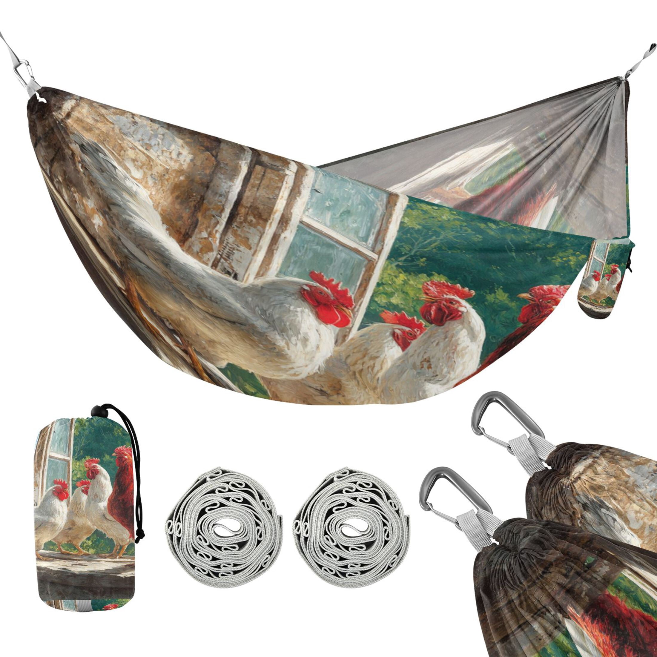 Hammock Camping Hammock Nylon Portable Hammock Travel Camping Hammock White Chickens on Windowsill