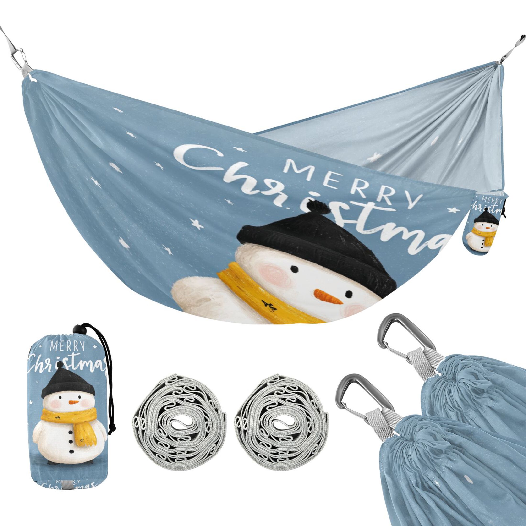 Hammock Camping Hammock Nylon Portable Hammock Travel Camping Hammock White Christmas Snowman