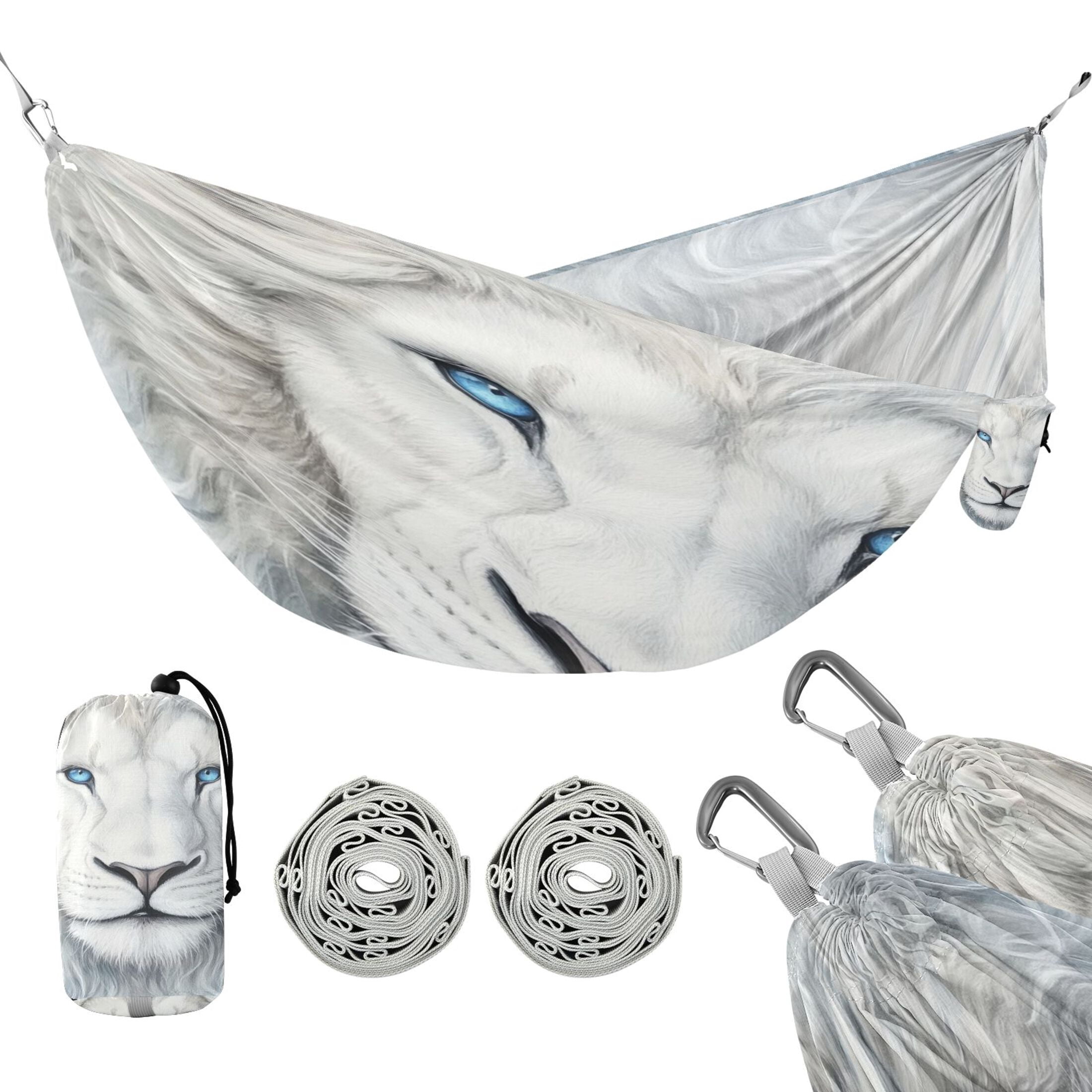 Hammock Camping Hammock Nylon Portable Hammock Travel Camping Hammock White Lion Face