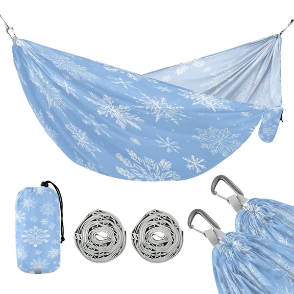 Hammock Camping Hammock Nylon Portable Hammock Travel Camping Hammock White Snowflakes