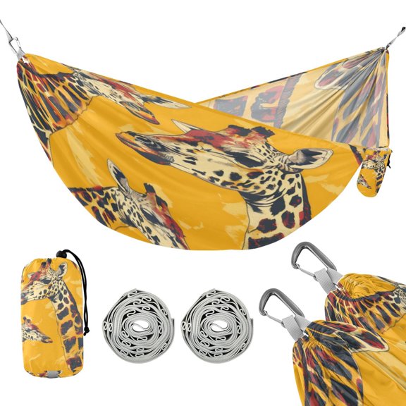 Hammock Camping Hammock Nylon Portable Hammock Travel Camping Hammock Yellow Giraffe