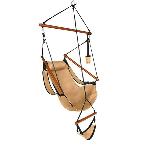 Hammock Chair with Good Quality Oxford Fabric,Simple and Portable, Suitable for Outdoor, Courtyard, Camping, Swimming Pool, Terrace, Porch or Backyard etc.Brown.
