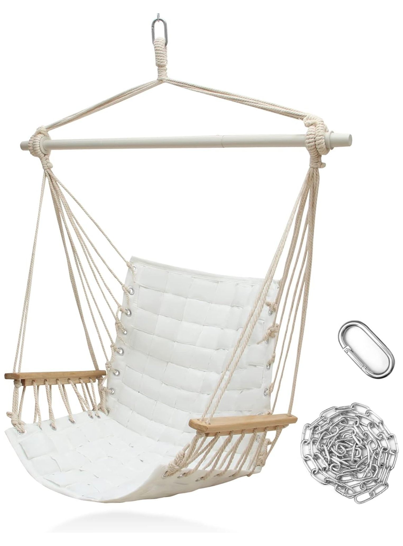 Macrame Hammock Aldi Hammock Swing Hammock With Stand For Outside Hanging  Hammock Chair Swing With Wooden Armrests Includes Pillows Hardware, Holds  350 Lbs, For Indoor/Outdoor Garden Hammock Swing