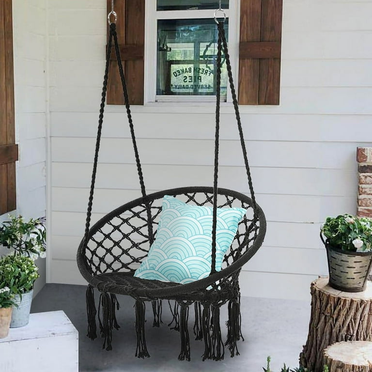 Hanging cotton 2024 rope chair