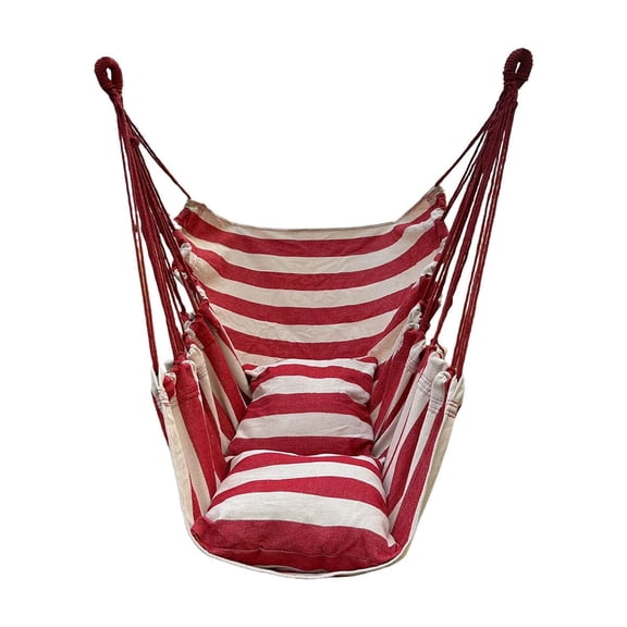 Hammock Chair Swing, Outdoor Hanging Rope Hammock Chair, Sturdy & Durable Soft Cotton Hand Woven Hammock Swing for Beach, Porch, Patio