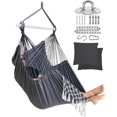 thumbnail image 1 of Sunyear Hammock Chair XXL Macrame Hanging Chair - 500lb Capacity Indoor Outdoor Swing Chair with Steel Spreader Bar & Complete Hanging Kit, 2 Cushions, 1 of 7