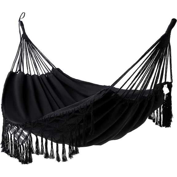 Hammock Double Hammocks for Outside Camping Cotton Canvas Fabric Brazilian Hammock Indoor Outdoor Hanging Suitable for 2 Adults