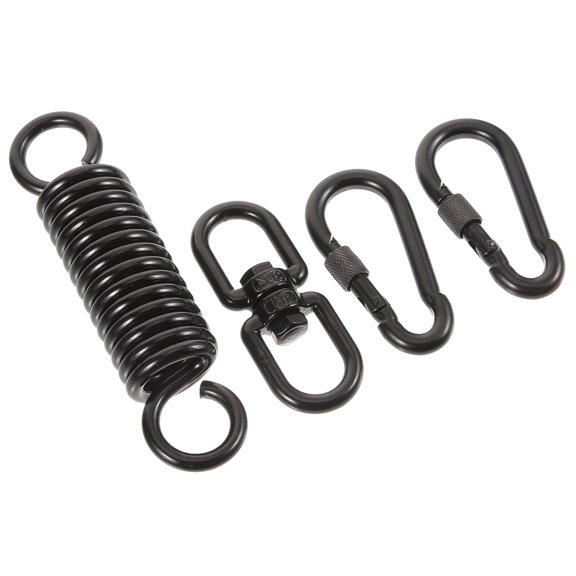 Hammock Hanging Tool Metal Spring Hooks for Ceiling with Stand Black