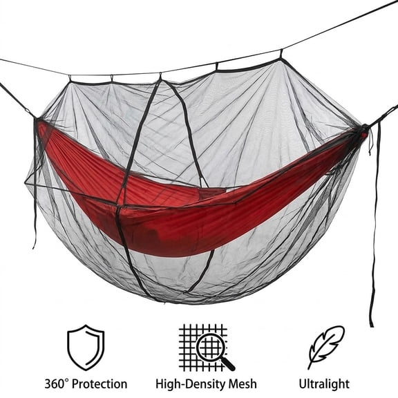 Hammock Net 360° Fly NetCover ForHammock - High Density Outdoor HammockBug Net | Portable Lightweight Hammock Netting for Camping Hiking Backpacking Travel Patio Balcony Backyard Protectio