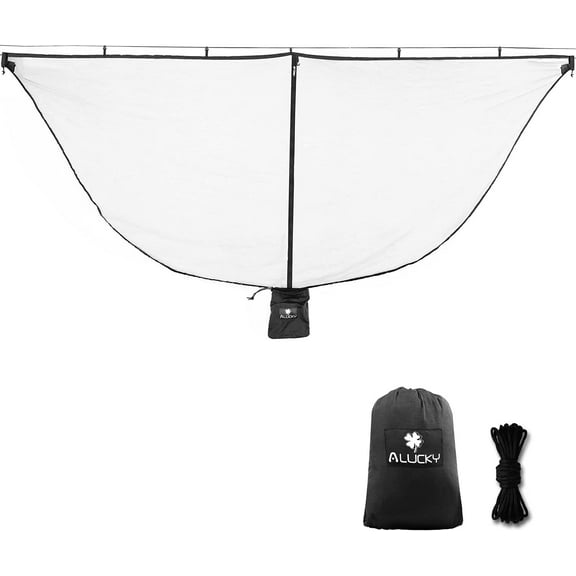 Hammock Net Camping Mosquito Net, No See Ums & Repels Insect, Polyester Netting for 360 Degree Protection, Double Sided Zipper Easy Access Fits All Hammocks()
