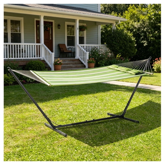 Hammock Stand 10-13ft - Adjustable Steel Frame, Portable Indoor Outdoor Use - Black, 264lbs Capacity