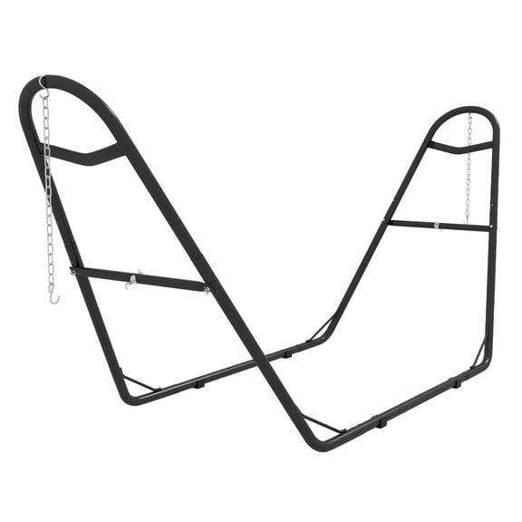 Hammock Stand 10.3ft Portable Steel Frame, 550lbs Capacity, Adjustable, Weather Resistant - Black