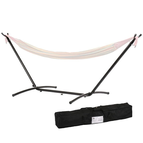 Hammock Stand, Heavy Duty Adjustable Steel Hammock Chair Stand, 9-Foot, 450-Pound Capacity, Weather Resistant, Easy to Assemble, Black