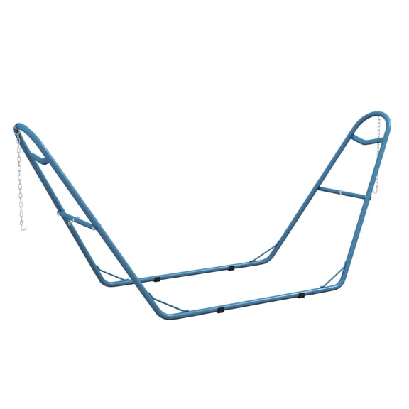 Hammock Stand with Hooks, 10.3ft Portable Steel Frame, 550lbs Capacity, Adjustable, Weather Resistant - Blue