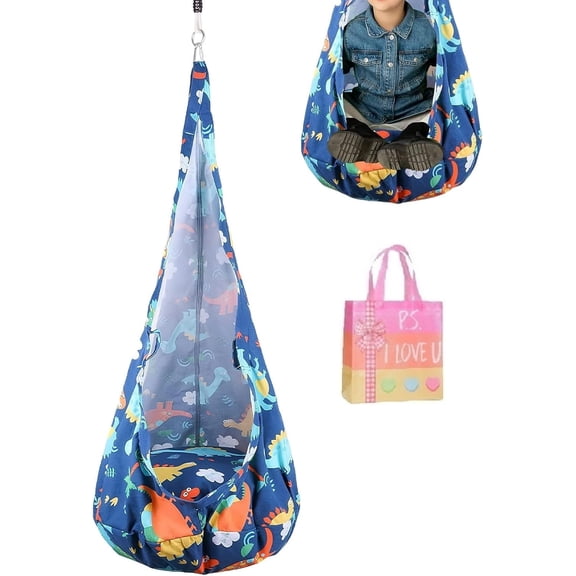 Hammock Swing Chair, Portable Parachute Cloth Play Seat with Inflatable Cushion, Indoor Outdoor Hanging Swing for Boys & Girls – Ideal for Nursery, Living Room, Balcony, Garden, Patio & Reading   Z