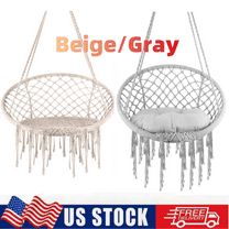 Hammock Swing with Cushion & Hanging Kit,Boho Hammock Chair Swing Chair for Indoor Outdoor Bedroom Patio