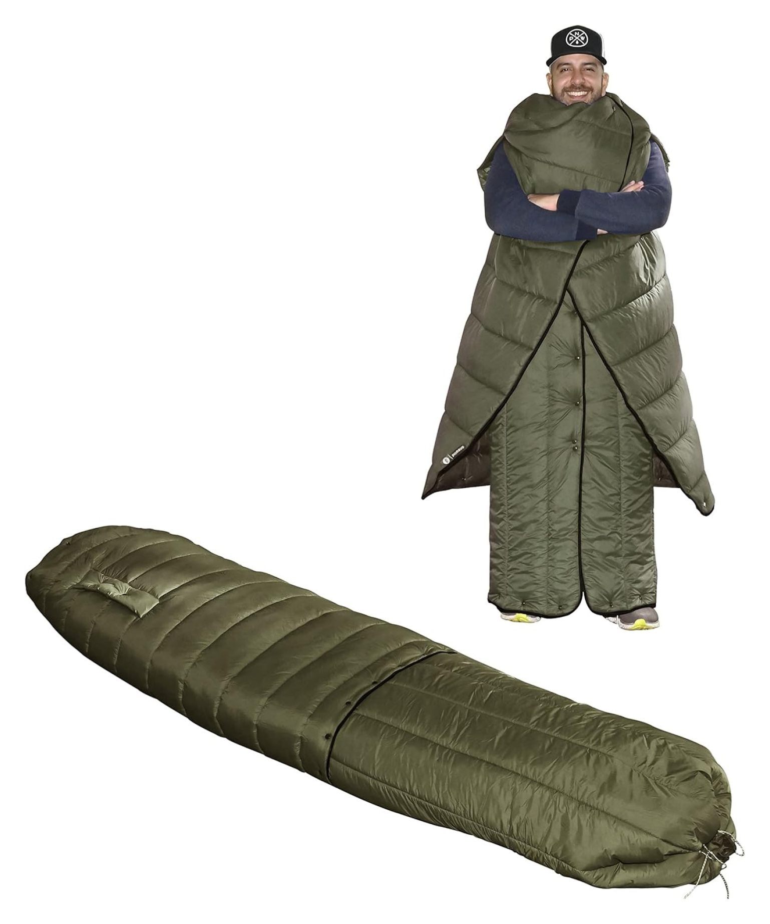 Hammock Top Quilt with Footbox, Recycled Nylon Fabric Dupont Sorona