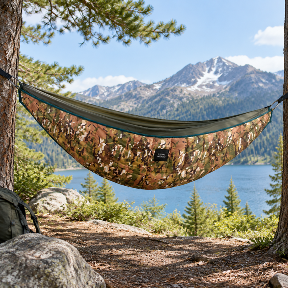 Hammock Underquilt, Camo, 4 Season Lightweight Camping Gear for Outdoor Use