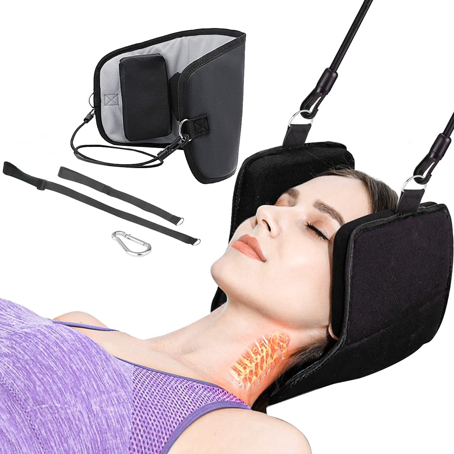 Hammock for Neck Back Pain Relief Portable Neck Traction with Elastic Cord
