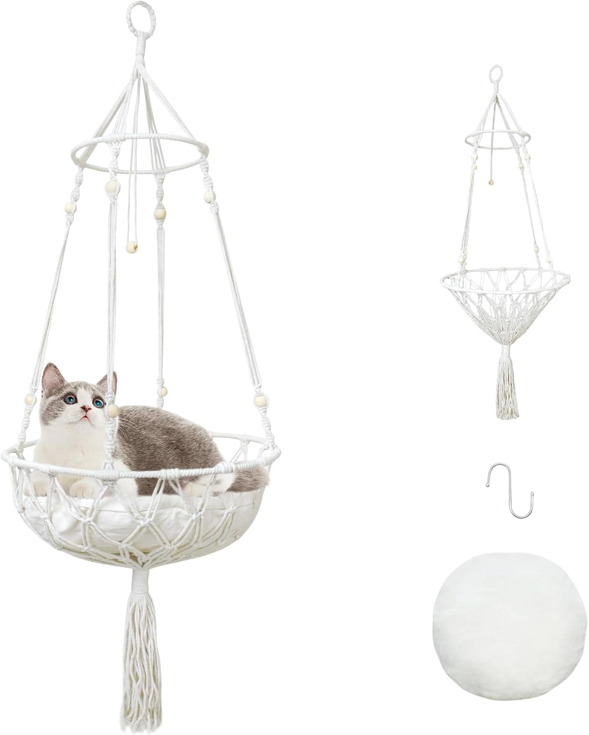 Hammock perch, hanging basket swing, pet mattress, window side cat bed, perfect for cats to bask in the sun, rest, and gaze into the distance