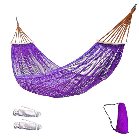 Hammock with Ice Silk Mesh for Outdoor Camping, Anti-Roll Curved Spreader Bar Swing, Breathable Travel Lounger for Backyard or Beach
