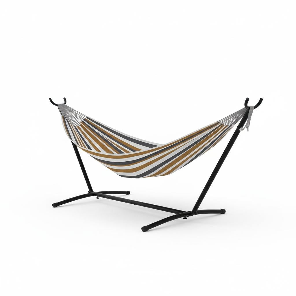 Hammock with Stand for Outside, 2-Person Outdoor Portable Hammock, 500lb Capacity + Waterproof Carry Bag