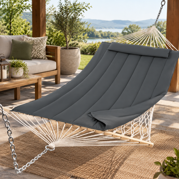 Hammocks For Outside Two Person Hammock Patio Garden Porch Outdoor Dark Grey