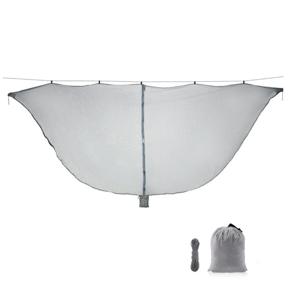 Hammocks MosquitoNet Shield 210T Nylon Material - Portable Breathable Fly Protection for Camping Outdoor Sleeping Easy Setup 340X140cm Foldable Design(gray)