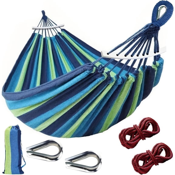 Hammocks Portable Camping 700lb Comfortable Fabric with Two Anti Roll Balance Beam and Sturdy Tree Straps