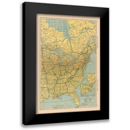 Hammond 11x14 Black Modern Framed Museum Art Print Titled - North America East United States Canada