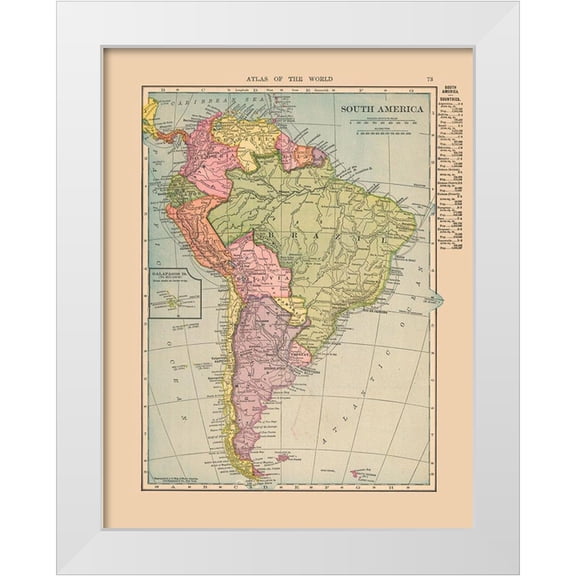Hammond 12x14 White Modern Wood Framed Museum Art Print Titled - South America - Hammond 1910