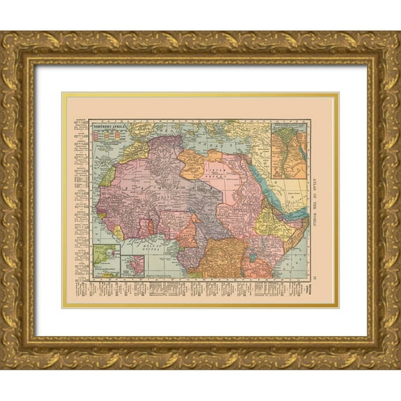 Hammond 14x12 Gold Ornate Wood Framed with Double Matting Museum Art Print Titled - Northern Africa - Hammond 1910