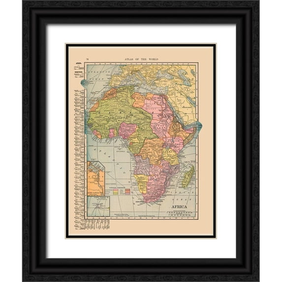 Hammond 15x18 Black Ornate Wood Framed with Double Matting Museum Art Print Titled - Africa - Hammond 1910