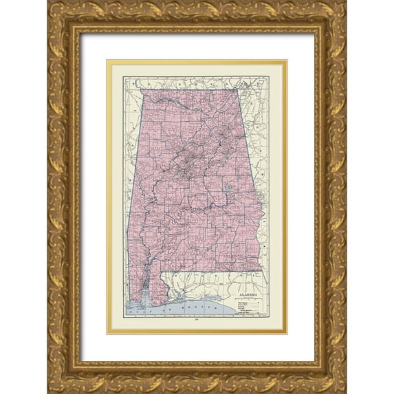 Hammond 17x24 Gold Ornate Wood Framed with Double Matting Museum Art Print Titled - Alabama - Hammond 1920