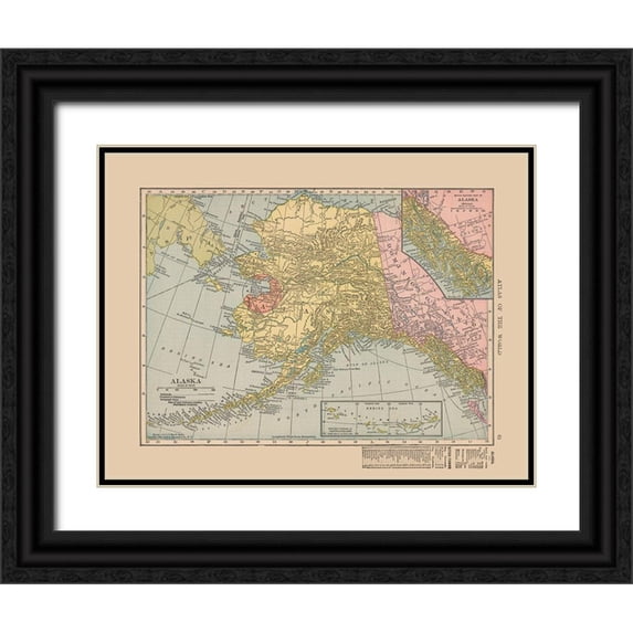 Hammond 18x15 Black Ornate Wood Framed with Double Matting Museum Art Print Titled - Alaska - Hammond 1910