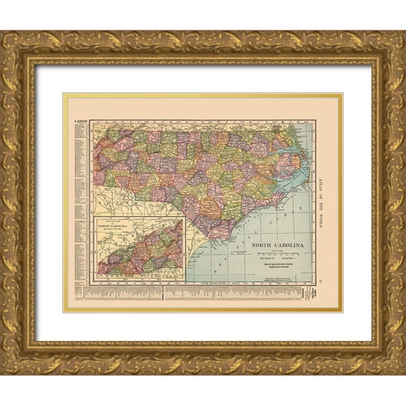 Hammond 18x15 Gold Ornate Wood Framed with Double Matting Museum Art Print Titled - North Carolina - Hammond 1910