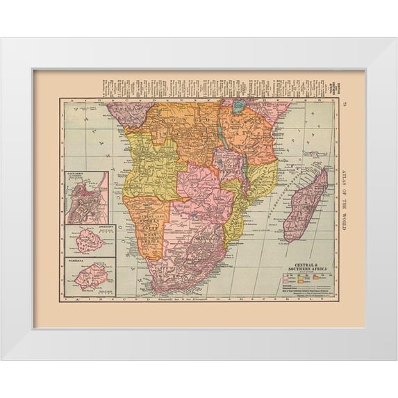 Hammond 18x15 White Modern Wood Framed Museum Art Print Titled - Central Southern Africa - Hammond 1910