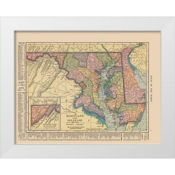 Hammond 24x19 White Modern Wood Framed Museum Art Print Titled - Maryland, Delaware - Hammond 1910