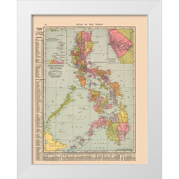 Hammond 26x32 White Modern Wood Framed Museum Art Print Titled - Asia Philippine Islands - Hammond 1910