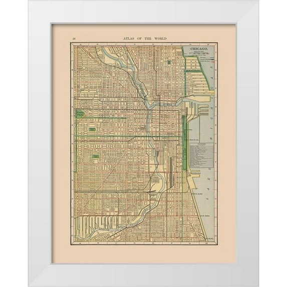 Hammond 26x32 White Modern Wood Framed Museum Art Print Titled - Chicago Illinois - Hammond 1910