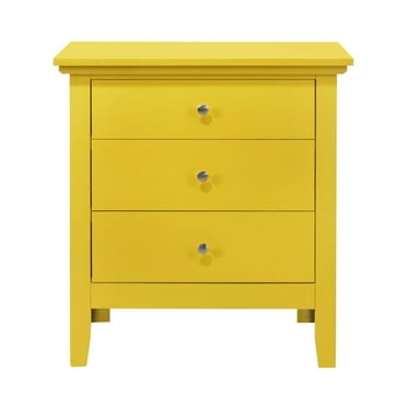 Hammond 3-Drawer Yellow Nightstand (26"H x 18"W x 24"D)