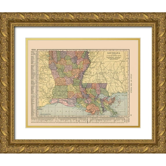 Hammond 32x26 Gold Ornate Wood Framed with Double Matting Museum Art Print Titled - Louisiana - Hammond 1910