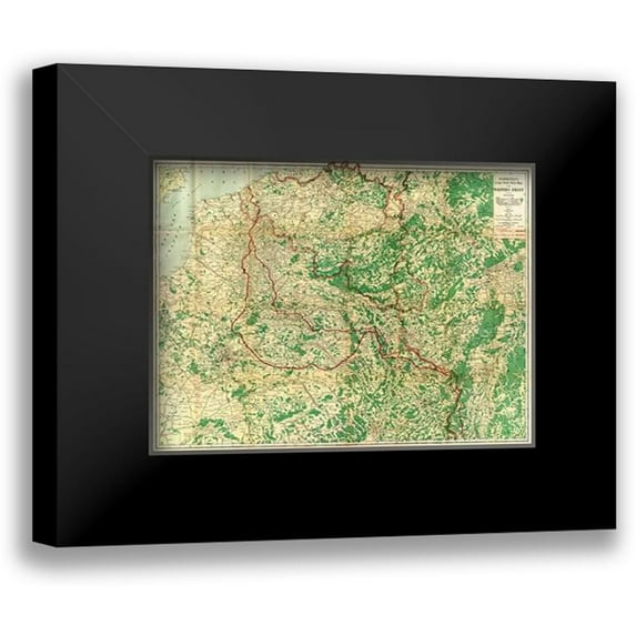 Hammond, C.S. 14x12 Black Modern Framed Museum Art Print Titled - Hammonds Large Scale War Map of the Western Front, 1917