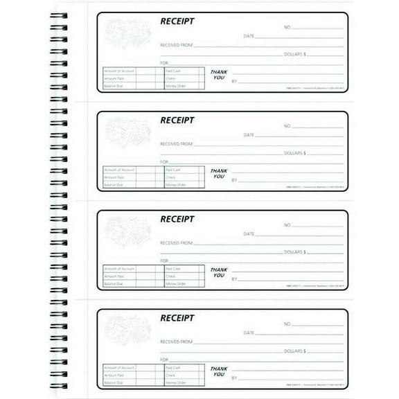 Hammond & Stephens 1473615 KPG 2 Parts Textured Blue Cover Receipt Book, 240 Receipts - 8.5 x 11 in.